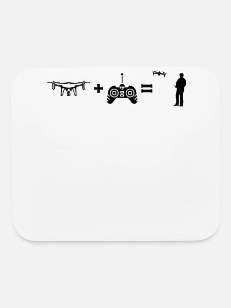 Drone Quadcopter Drone Funny Drone Pilot Funny Dro - Mouse pad Horizontal - white - Front