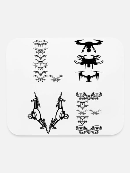 Drone LOVE Drone Lover Quadcopter Drone - Mouse pad Horizontal - white - Front