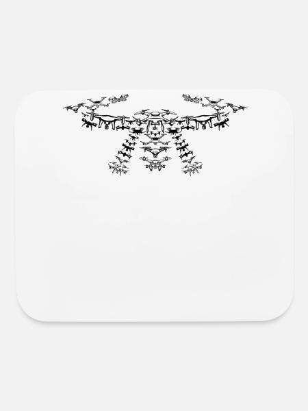 Drone Lover Quadcopter Drone Pilot Drone Silhouett - Mouse pad Horizontal - white - Front
