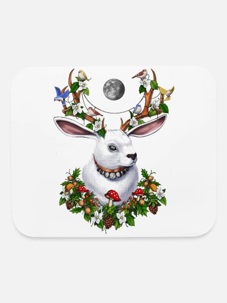 Jackalope Rabbit - Mouse pad Horizontal - white - Front
