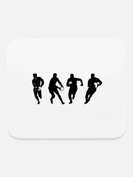 Rugby Silhouette Rugby Player Silhouettes - Mouse pad Horizontal - white - Front