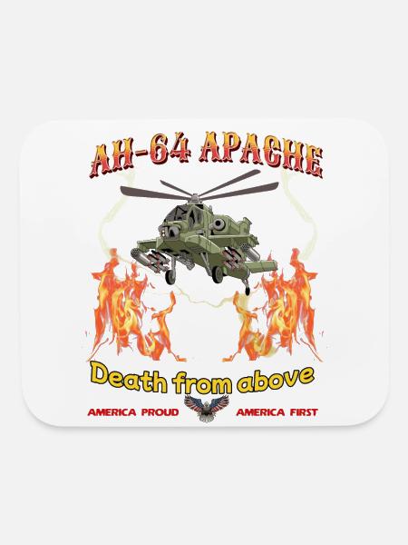 AH-64 Apache Attack Helicopter - Mouse pad Horizontal - white - Front