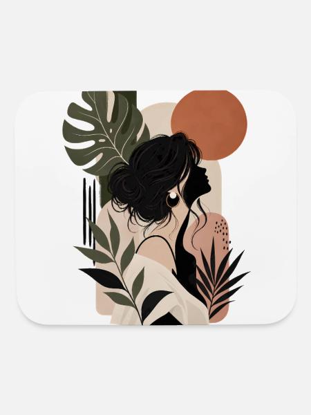 Monstera Silhouette - Mouse pad Horizontal - white - Front