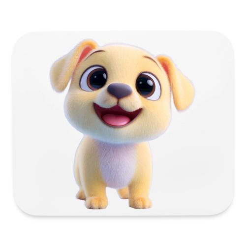 Playful 3D Baby Puppy Looking Up - Mouse pad Horizontal