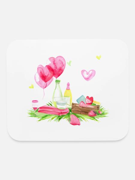 Romantic Picnic Spread - Mouse pad Horizontal - white - Front