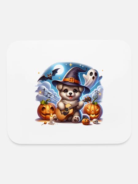 Happy Halloween cute puppy - Mouse pad Horizontal - white