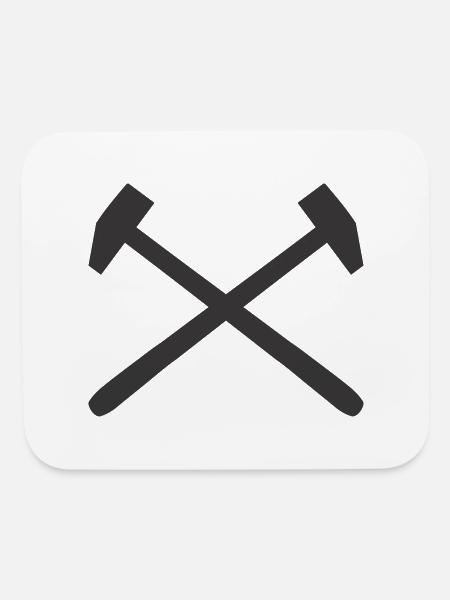 sledge hammer crossed - Mouse pad Horizontal - white - Front