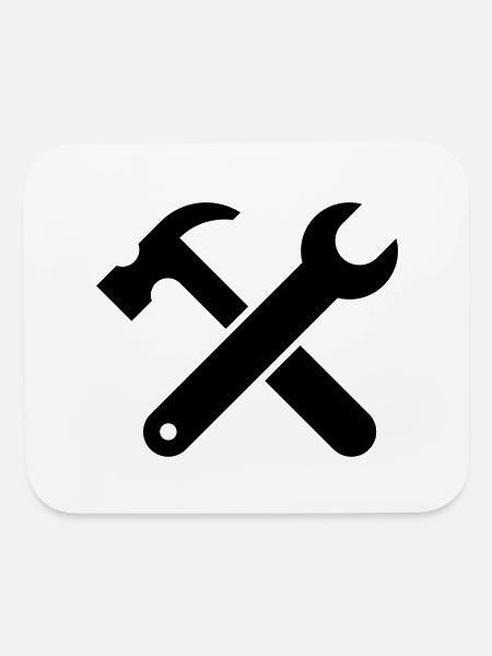 Wrench and hammer - Mouse pad Horizontal - white - Front
