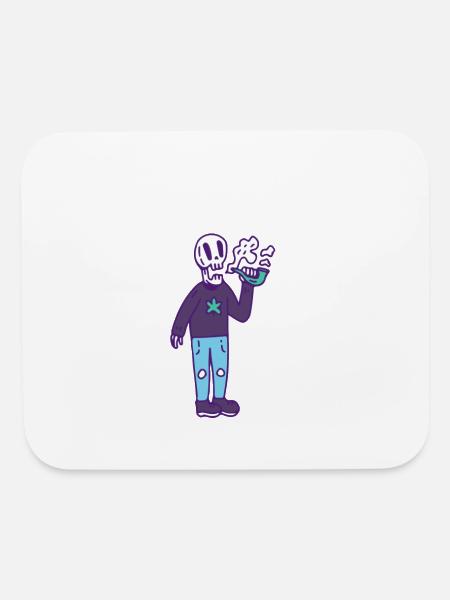 Smoking Bone - Mouse pad Horizontal - white - Front