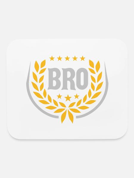 Laurel wreath bro text - Mouse pad Horizontal - white - Front