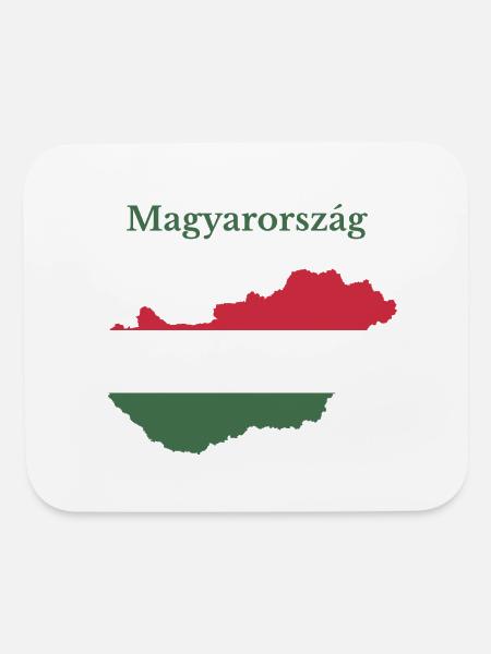 Hungary Map Flag Design - Mouse pad Horizontal - white - Front