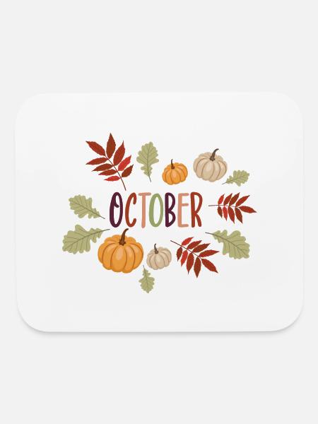 October - Mouse pad Horizontal - white - Front
