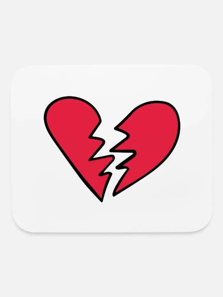 Broken heart - Mouse pad Horizontal - white - Front