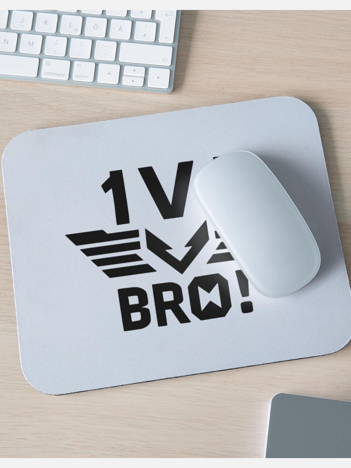 1v1 Bro - Mouse pad Horizontal - white - Front
