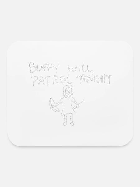 buffy patrouillera ce soir - Tapis de souris - blanc - Devant