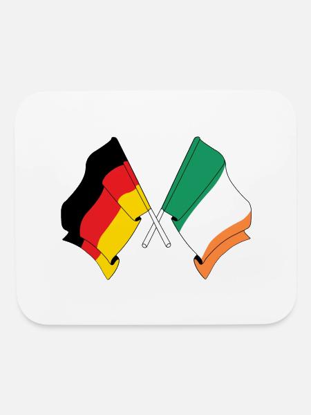 Flag of Germany and flag of Ireland - Mouse pad Horizontal - white - Front