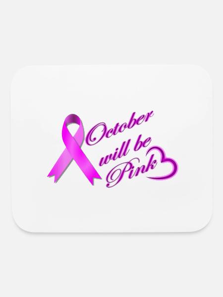 October Will Be Pink - Mouse pad Horizontal - white - Front