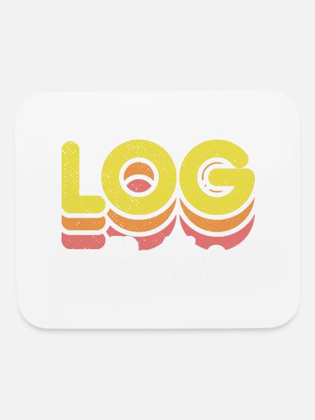 Retro Log Roller - Mouse pad Horizontal - white - Front