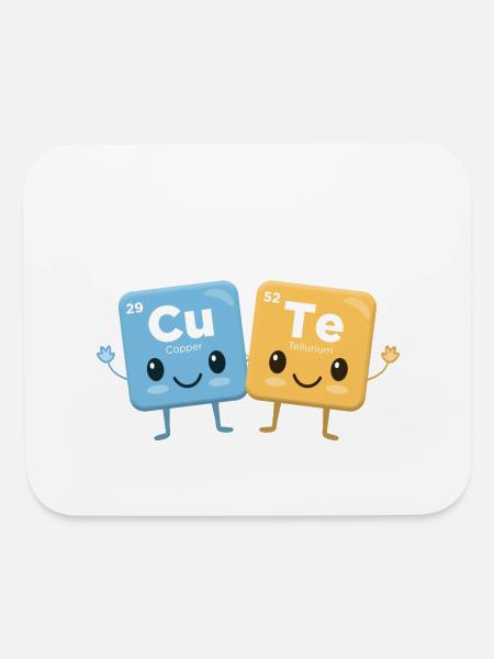 Periodically Cute Periodic Table of Elements - Mouse pad Horizontal - white - Front