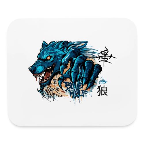Blue Wolf Graffiti Street Art - Mouse pad Horizontal
