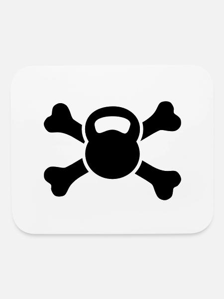 kettlebell & bones - Mouse pad Horizontal - white - Front
