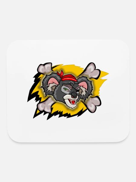 Koala attack - evil koala pirate - pirate head - Mouse pad Horizontal - white - Front