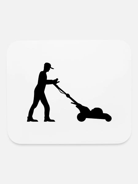 man cutting grass - Mouse pad Horizontal - white - Front