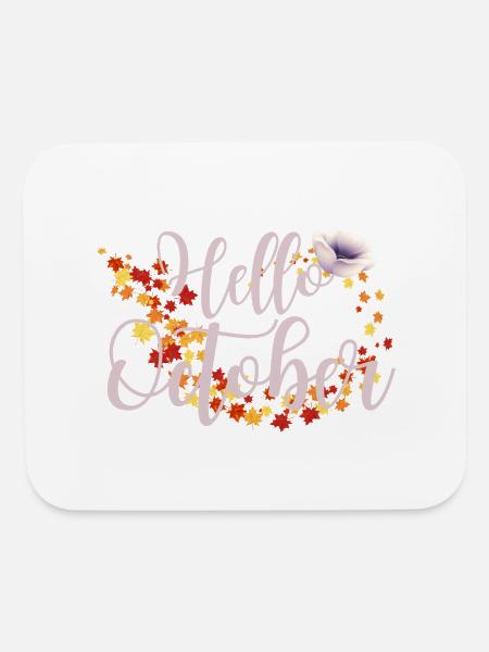 Hello, October - Mouse pad Horizontal - white - Front