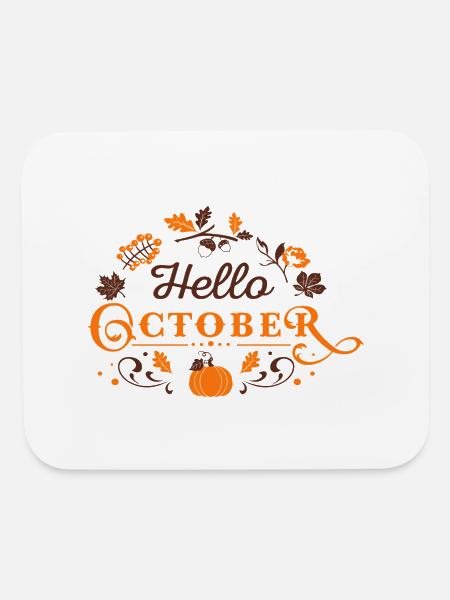 Hello October - Mouse pad Horizontal - white - Front