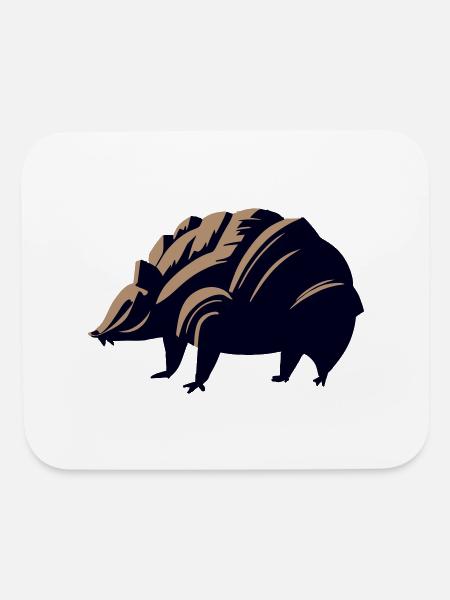 prehistoric armadillo with fangs vector - Mouse pad Horizontal - white - Front