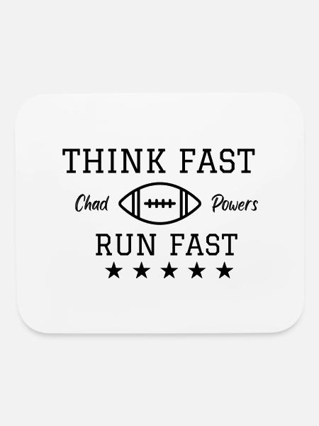 chad powers think fast run fast - Mouse pad Horizontal - white - Front