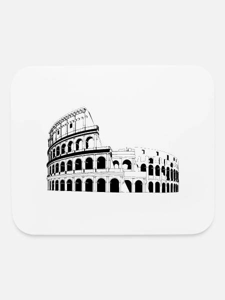 colosseum silhouette - Mouse pad Horizontal - white - Front