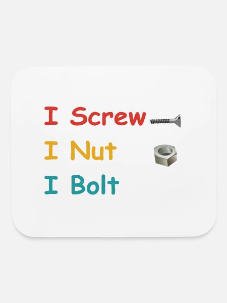 Screw I Nut I Bolt Mechanic Repair Garage Tool - Mouse pad Horizontal - white - Front