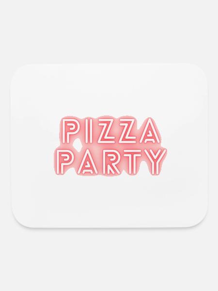 Soirée pizza - Tapis de souris - blanc - Devant