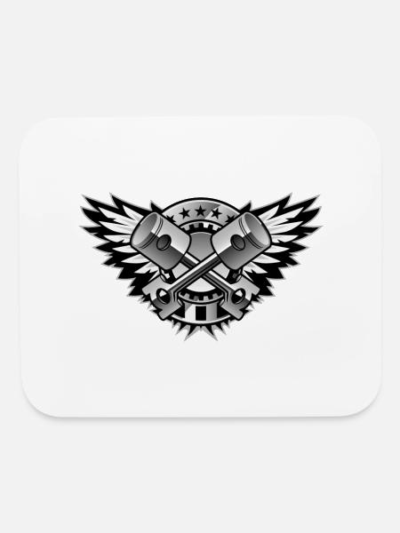 Crossed Pistons And Wings With Stars And Stripes - Mouse pad Horizontal - white - Front