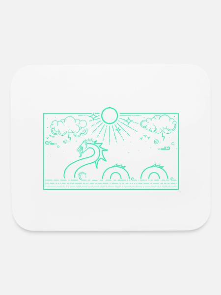 Loch Ness Monster Illustration - Mouse pad Horizontal - white - Front