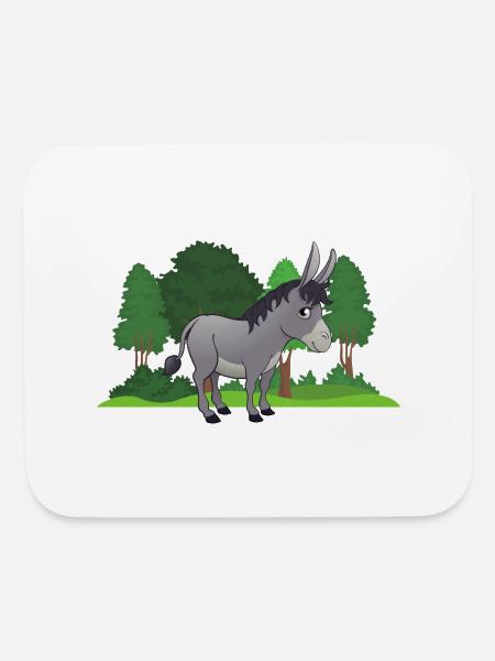 Donkey Forest Horse Mule Muli Lover Pet Owner - Mouse pad Horizontal - white - Front