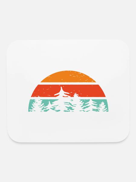 Retro-Vintage Sunset with Pine Trees - Mouse pad Horizontal - white - Front