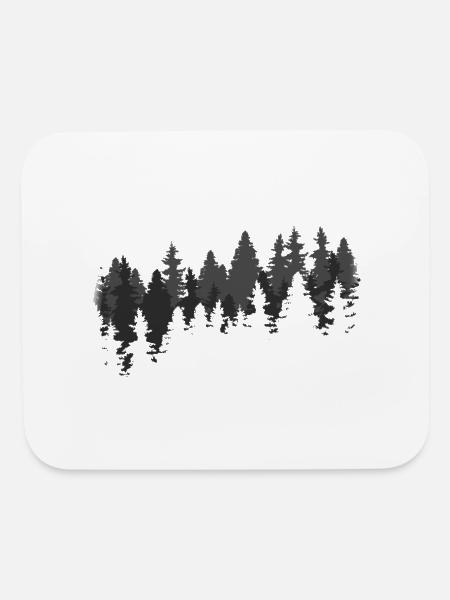 Trees Silhouette - Mouse pad Horizontal - white - Front