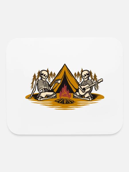 Skeleton Outdoor Camping - Mouse pad Horizontal - white - Front
