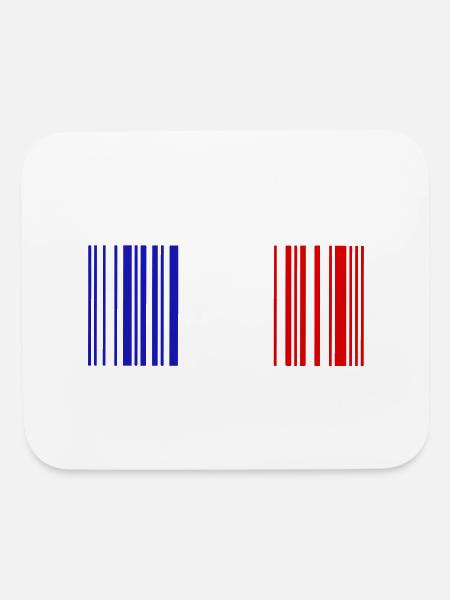 Montpellier Barcode France Flag for French People - Mouse pad Horizontal - white - Front