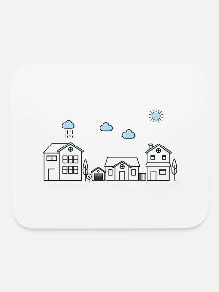 Houses dreams - Mouse pad Horizontal - white - Front