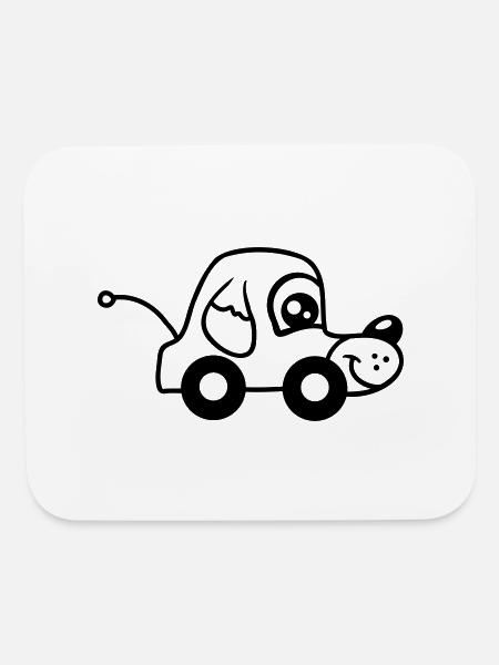 Dog Car Toy Remote-Controlled Driving Wheels Sweet - Mouse pad Horizontal - white - Front