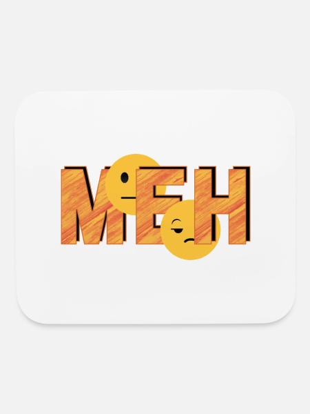 Meh on Striped Word - Mouse pad Horizontal - white - Front