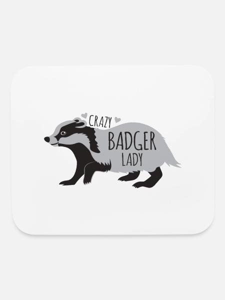 Crazy Badger Lady - Mouse pad Horizontal - white