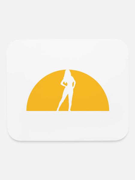 Femme Soleil du Soir - Tapis de souris - blanc - Devant