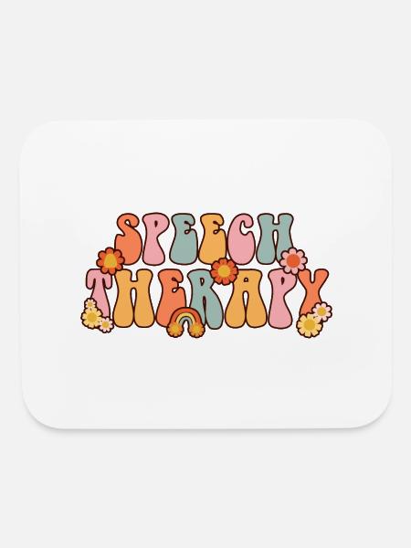 Speech Therapy SLP Speech Language Pathology Cute - Mouse pad Horizontal - white - Front