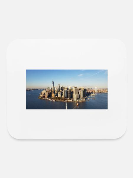 Manhattan from a bird's eye view helicopter flight - Mouse pad Horizontal - white - Front