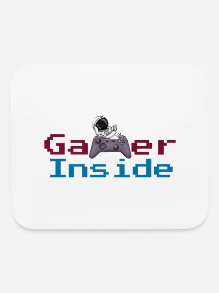 An astronaut who loves games (Gamer inside) - Mouse pad Horizontal - white - Front