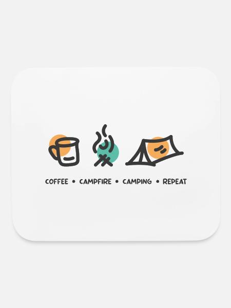 Coffee Campfire Camping Repeat - Mouse pad Horizontal - white - Front